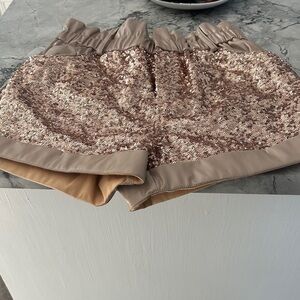 Fantastic Fawn High Waist Sequin Shorts - Tan